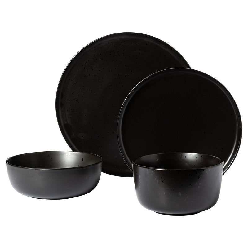 Elite James Street 16-Piece Reactive Stoneware Double Bowl Dinnerware Set
