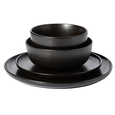 Elite James Street 16-Piece Reactive Stoneware Double Bowl Dinnerware Set