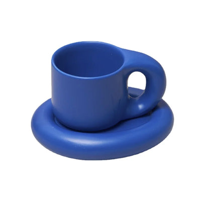 Floriddle Ceramic Mug with Saucer Coffee Cups and Saucers Home Office Tea Cup Coffee Cups Korean Mug Ceramic Plate