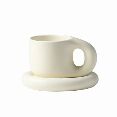 Floriddle Ceramic Mug with Saucer Coffee Cups and Saucers Home Office Tea Cup Coffee Cups Korean Mug Ceramic Plate