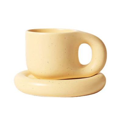 Floriddle Ceramic Mug with Saucer Coffee Cups and Saucers Home Office Tea Cup Coffee Cups Korean Mug Ceramic Plate
