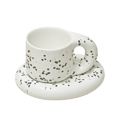 Floriddle Ceramic Mug with Saucer Coffee Cups and Saucers Home Office Tea Cup Coffee Cups Korean Mug Ceramic Plate